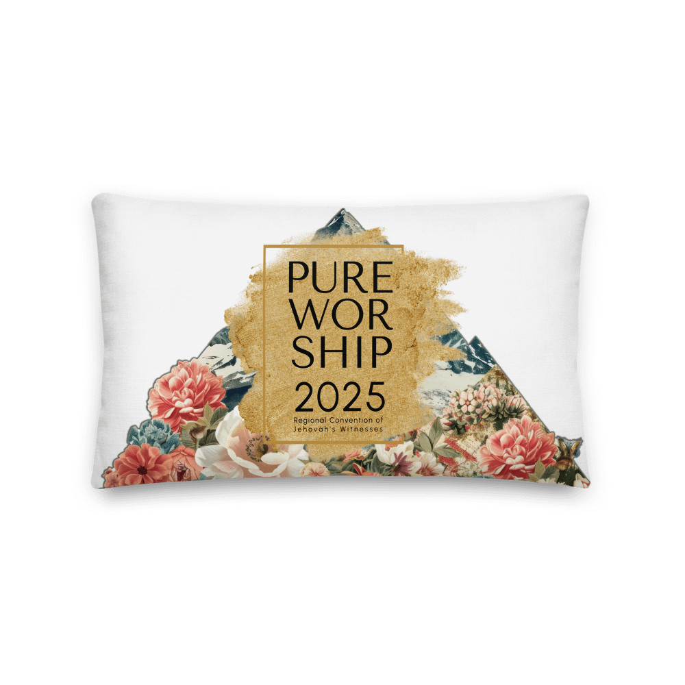 2025 "Pure Worship" Floral Mountain Sky Blue Pillow product image (2)