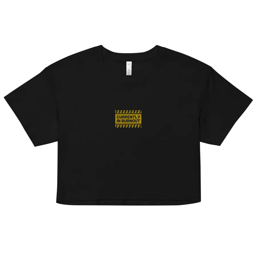 CURRENTLY IN BURNOUT (center) embroidered cotton cropped tee product image (1)
