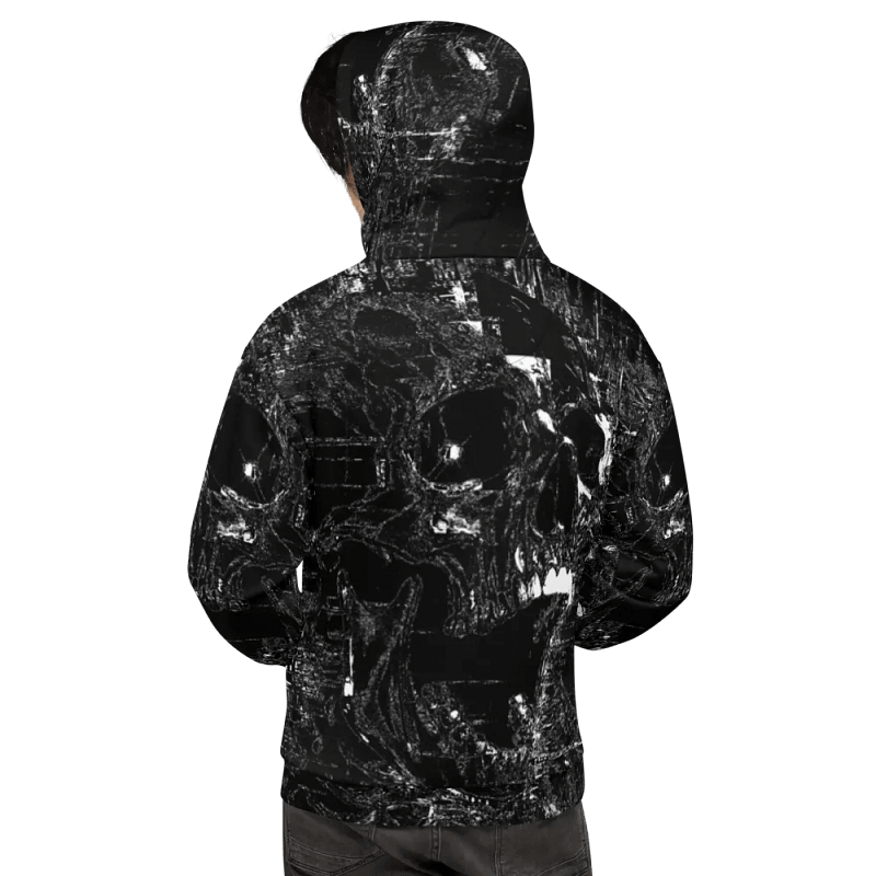 Distorted Chaos All-Over Print Recycled Unisex Hoodie Sublicolor 140