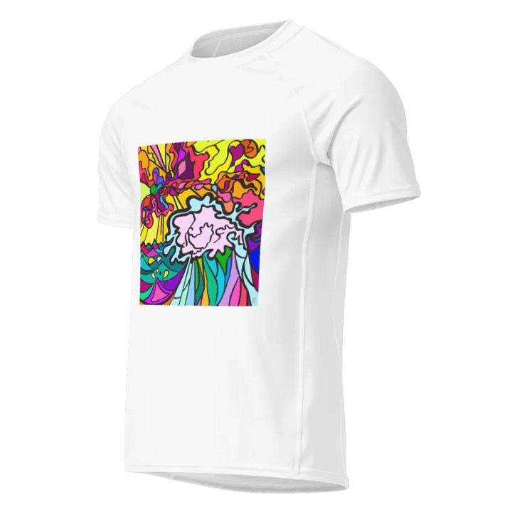 Vibrant Flow Men's Rash Guard - Wave at Sunset product image (1)