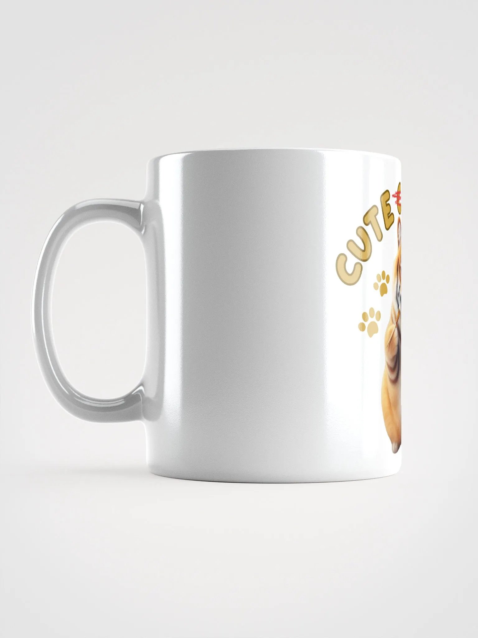 'Cute Not Cat But Tiger' White Glossy Mug🐱🐯😄 product image (4)