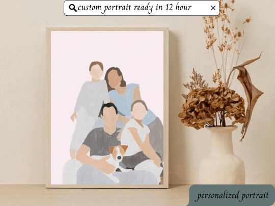 Custom Oil Portrait illustration Custom Family Portrait Painting Faceless Portrait Custom Family Portrait Oil Illustration product image (2)