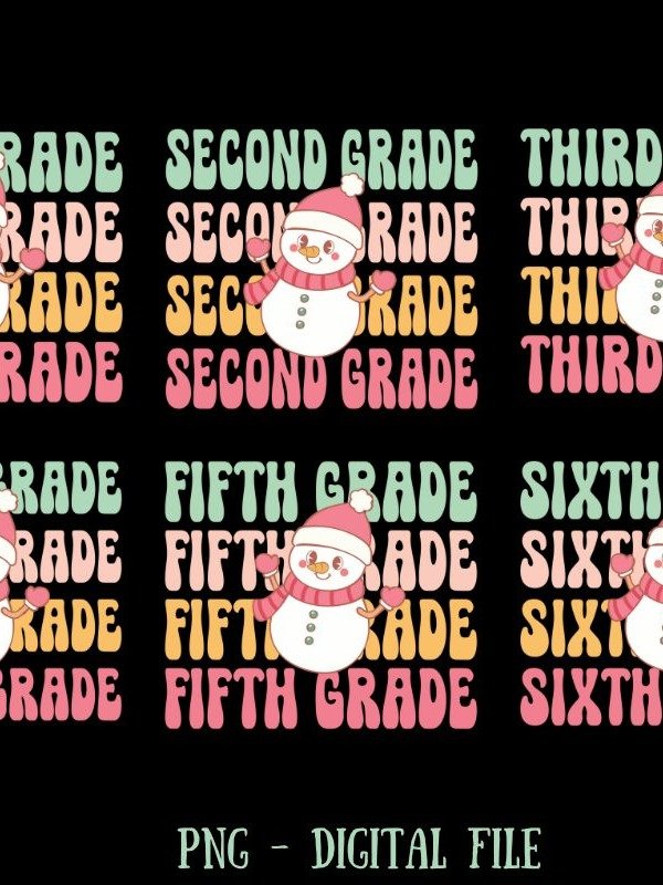 Retro Snowman Christmas Teacher sublimation bundle product image (2)