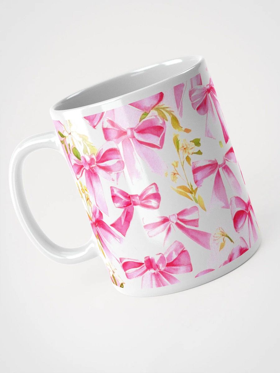 Festive Ribbon and Flower White Glossy Mug product image (7)