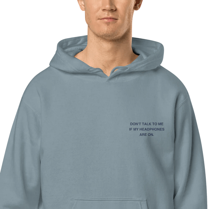 L.C. HEADPHONES ON (navy) embroidered pigment hoodie product image (2)