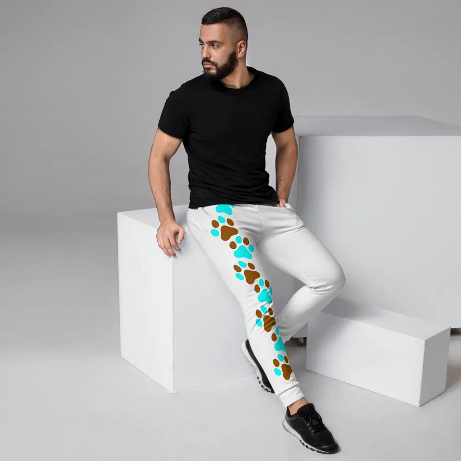 CassMutt Paw Print Joggers (WHITE) product image (5)