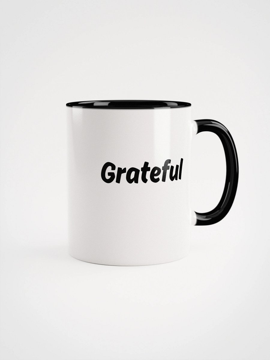 “Grateful” Upbeat White Mug with Color product image (5)