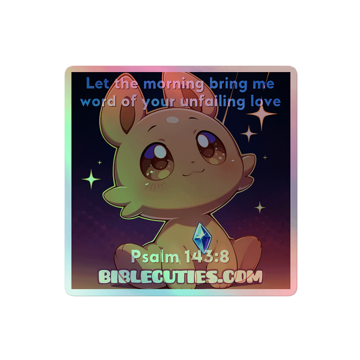 Bible Cuties Morris - Let the morning bring me word of  your unfailing love Holographic Sticker product image (2)