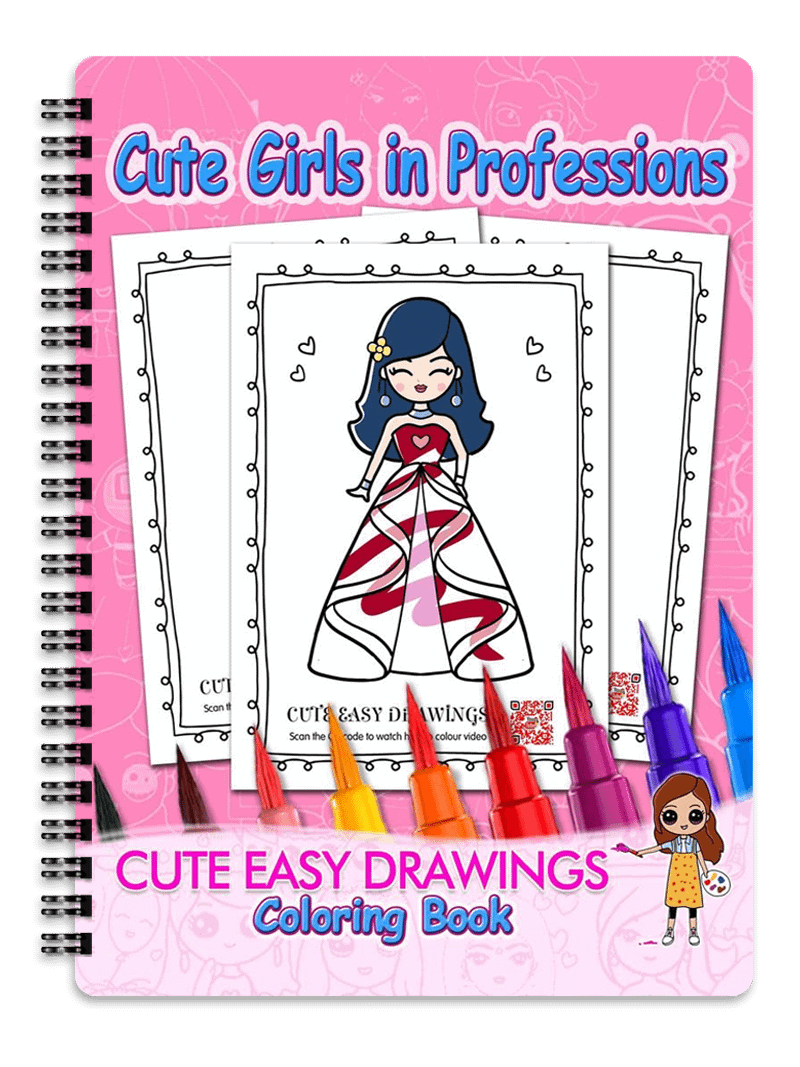 Cute Easy Drawing – Girls in Professions - Digital Download product image (1)