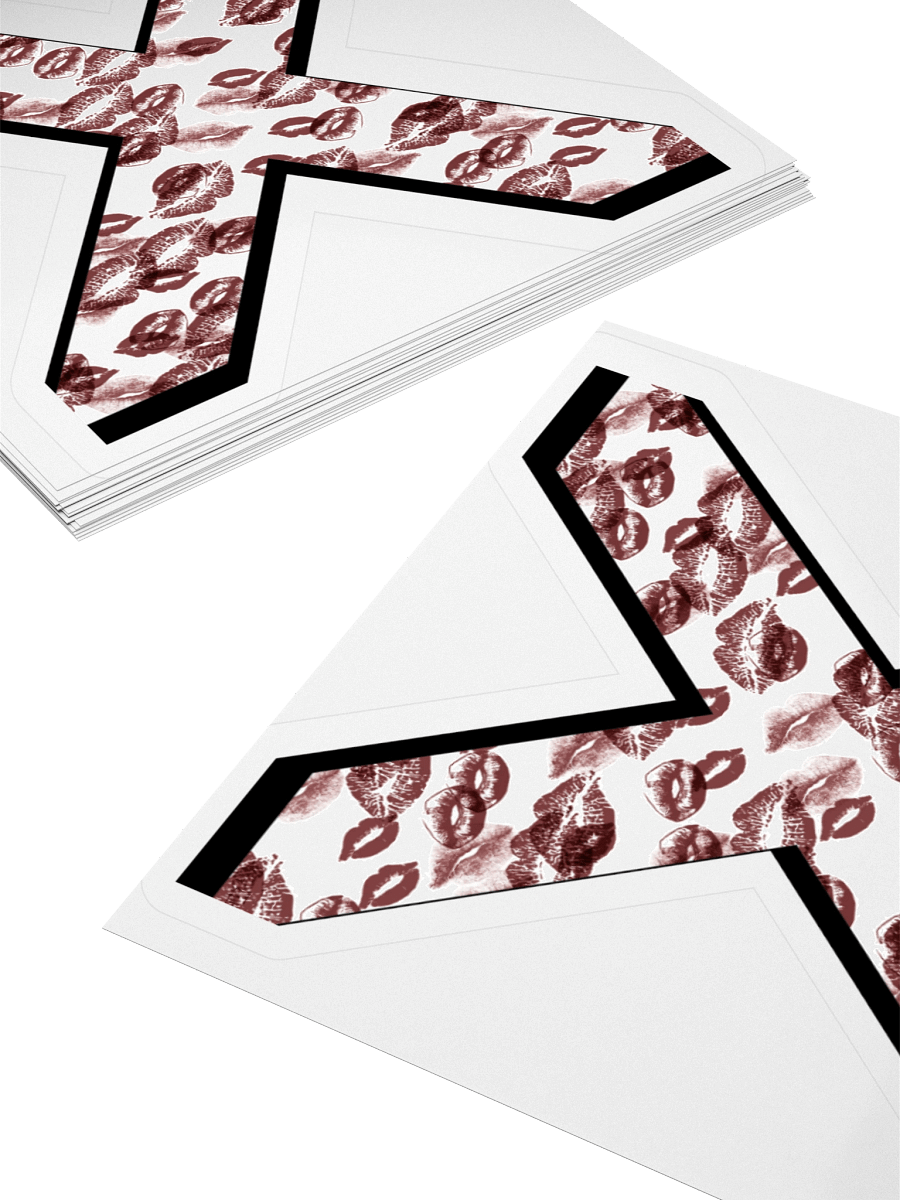 White X Burgundy Lipstick Kisses | Kiss-cut Sticker product image (4)