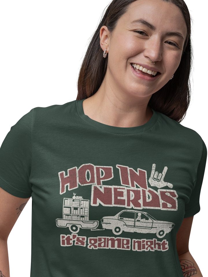 Nerdy Retro Shirt for Board Gamers, Board Game Night T-shirt in Green product image (1)