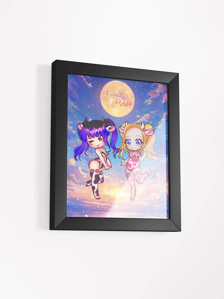 Starry Night Cow-Themed Framed Poster product image (7)