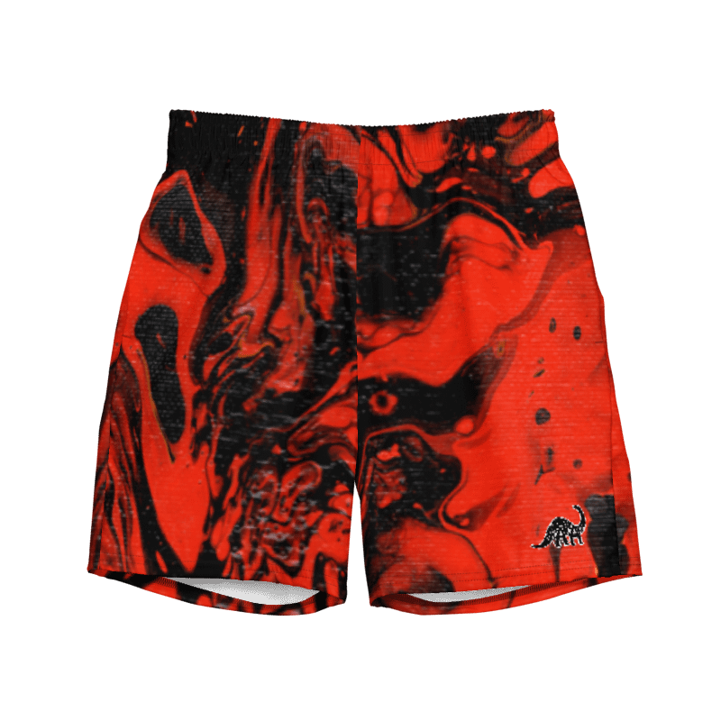 Demon In My Headphones Fluid Acrylic Swim Trunks product image (1)