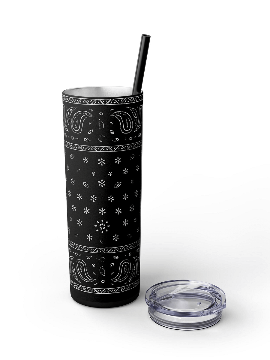 Chingona Tumbler Wrap PNG, Black Bandana Skinny Tumbler Sublimation Design, 20oz Digital Download product image (2)