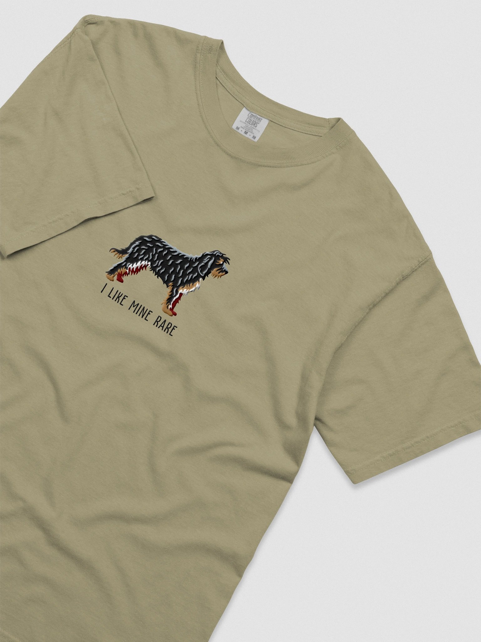 I Like Mine Rare T-Shirt(Embroidered) of an Otterhound(Black & Tan) product image (8)