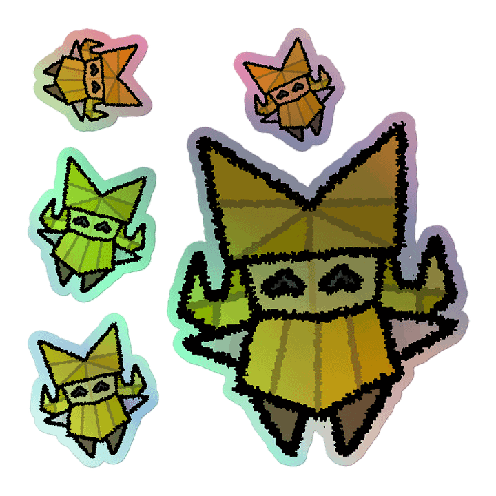 Holographic Paper Craft Origami Girl Stickers product image (1)