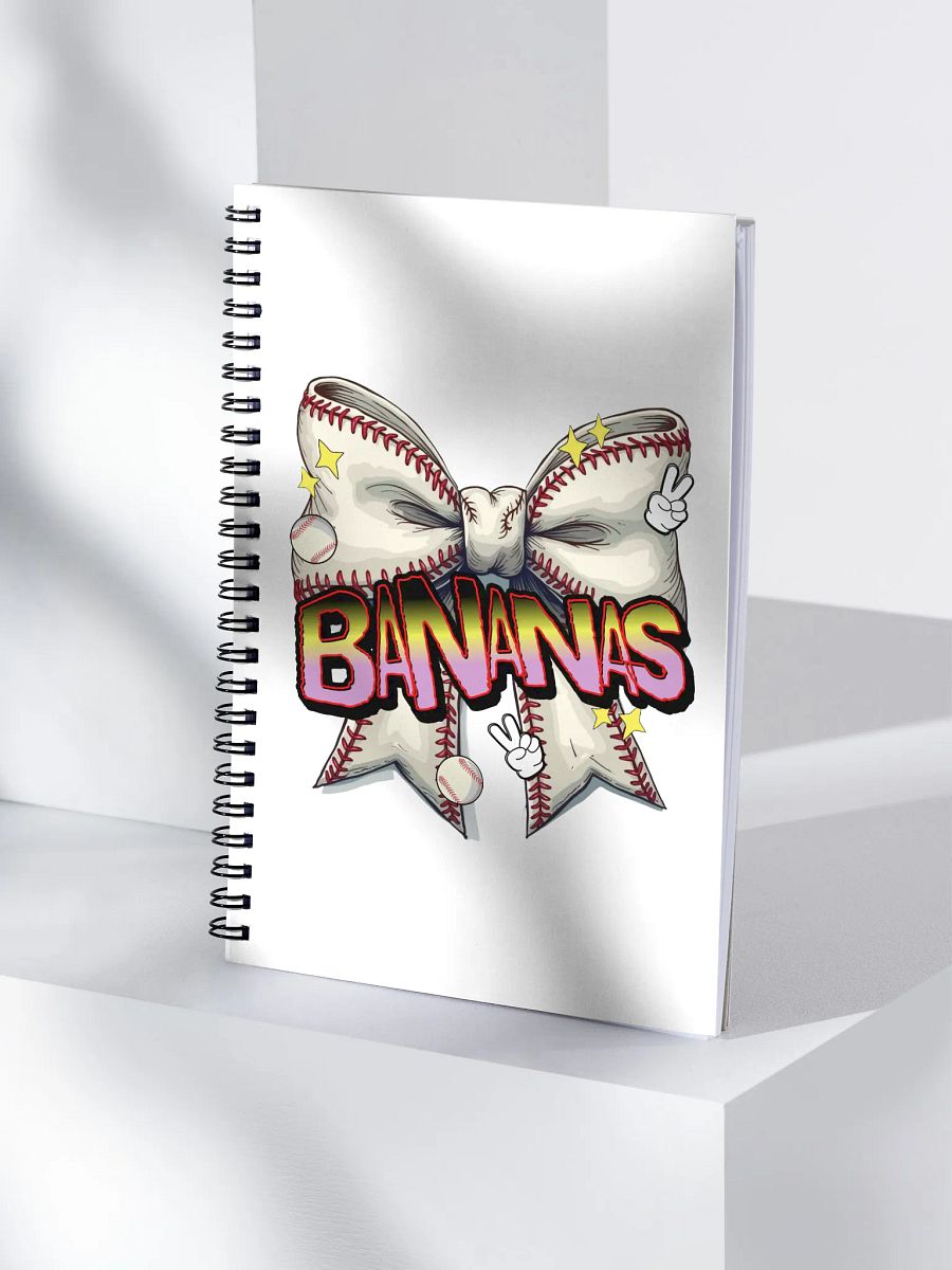 Bananas Bow Baseball Spiral Notebook product image (1)