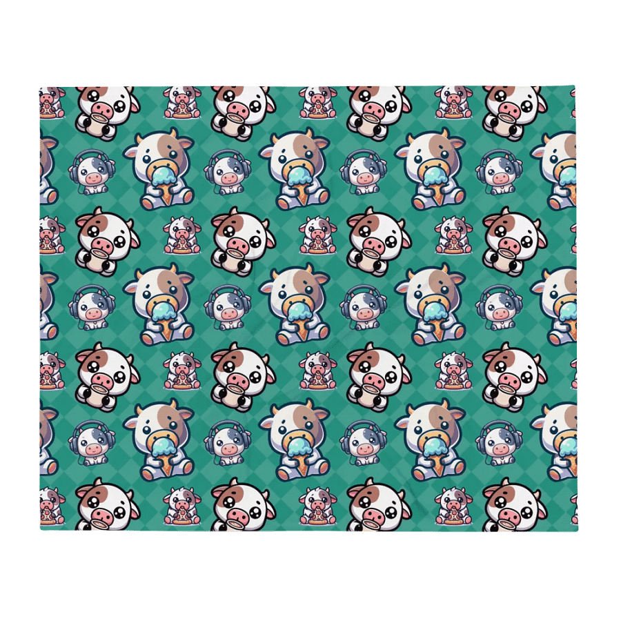 Kawaii Cows Funny Blanket for Cow Lovers product image (2)