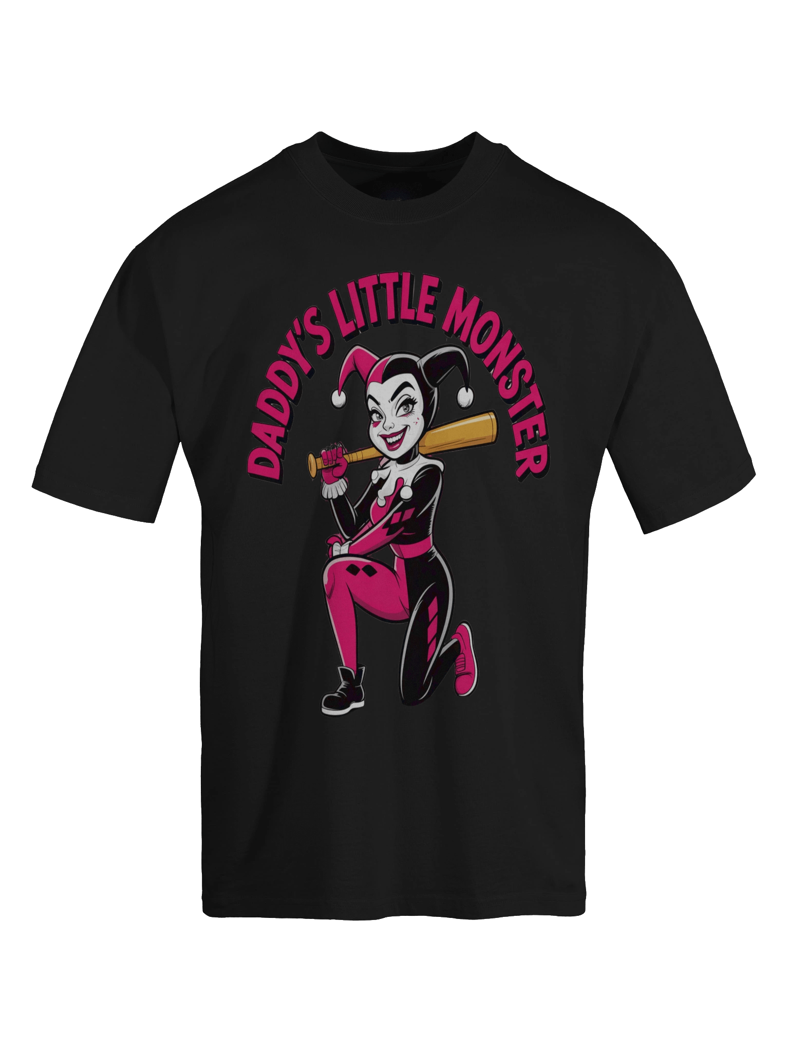 Mischievous Minion: Harley Quinn Daddy's Little Monster Oversized Faded T-Shirt product image (1)