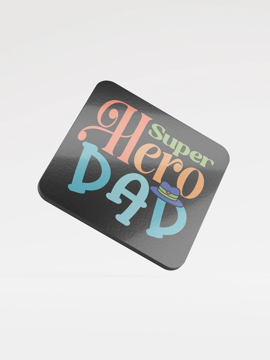 Super Hero Dad Glossed Cork Coaster product image (2)