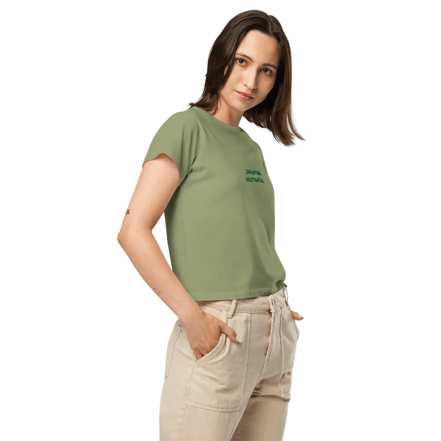 HABITUAL INSTIGATOR (monochrome green) embroidered waist length t-shirt product image (4)