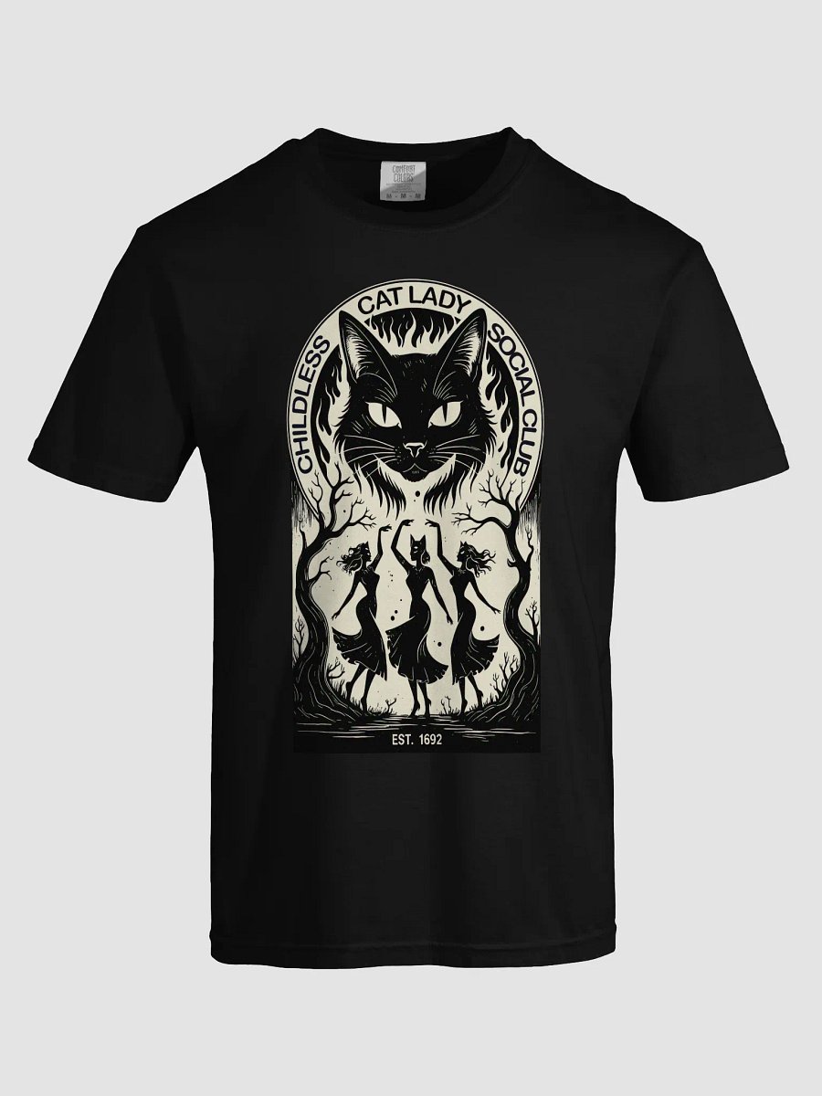Childless Cat Lady Social Club" Witchy Goth T-Shirt | Spooky Black Cat Tee product image (5)