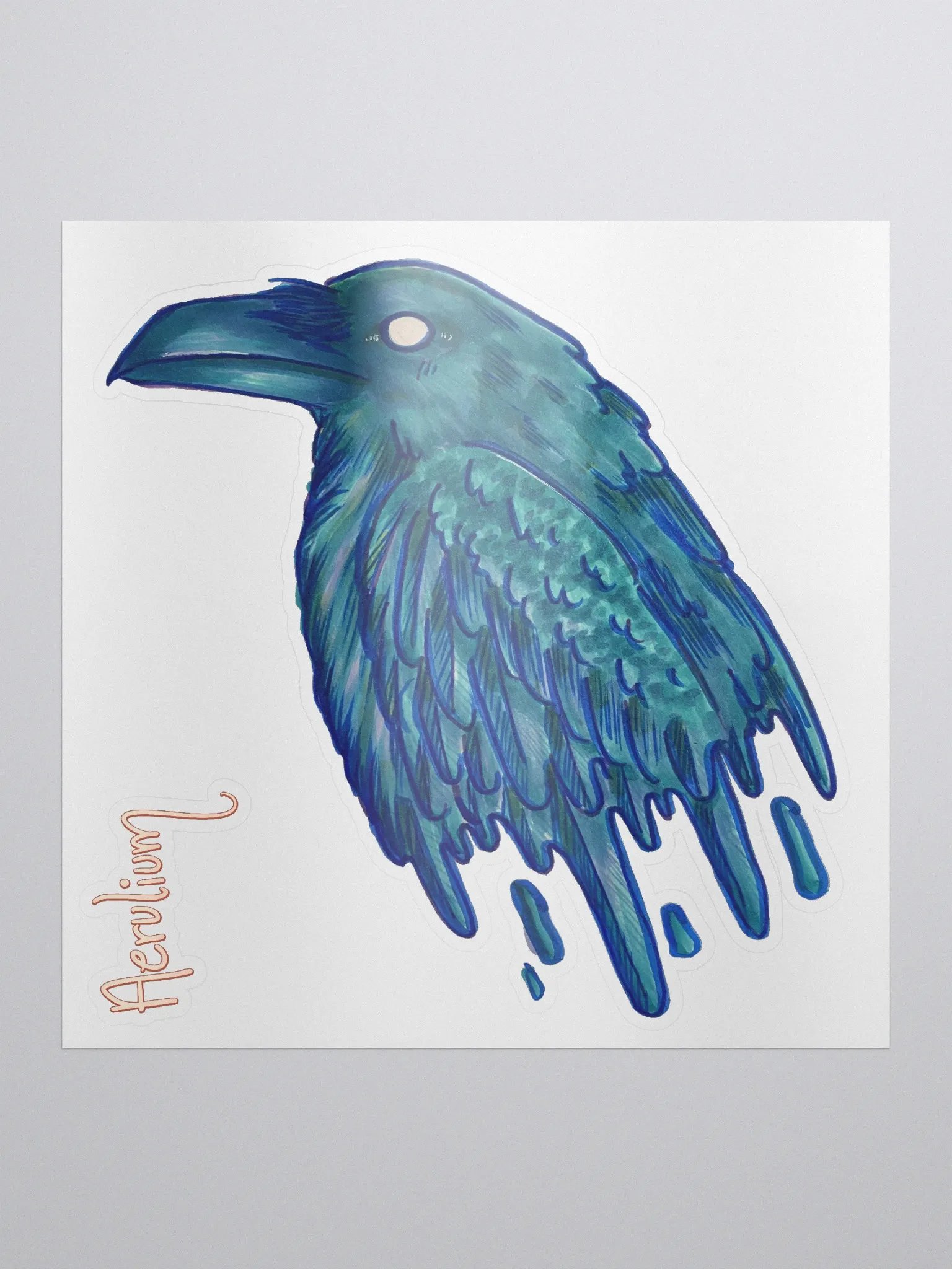 Frigid Winter Gloopy Raven Kiss-Cut Sticker product image (3)