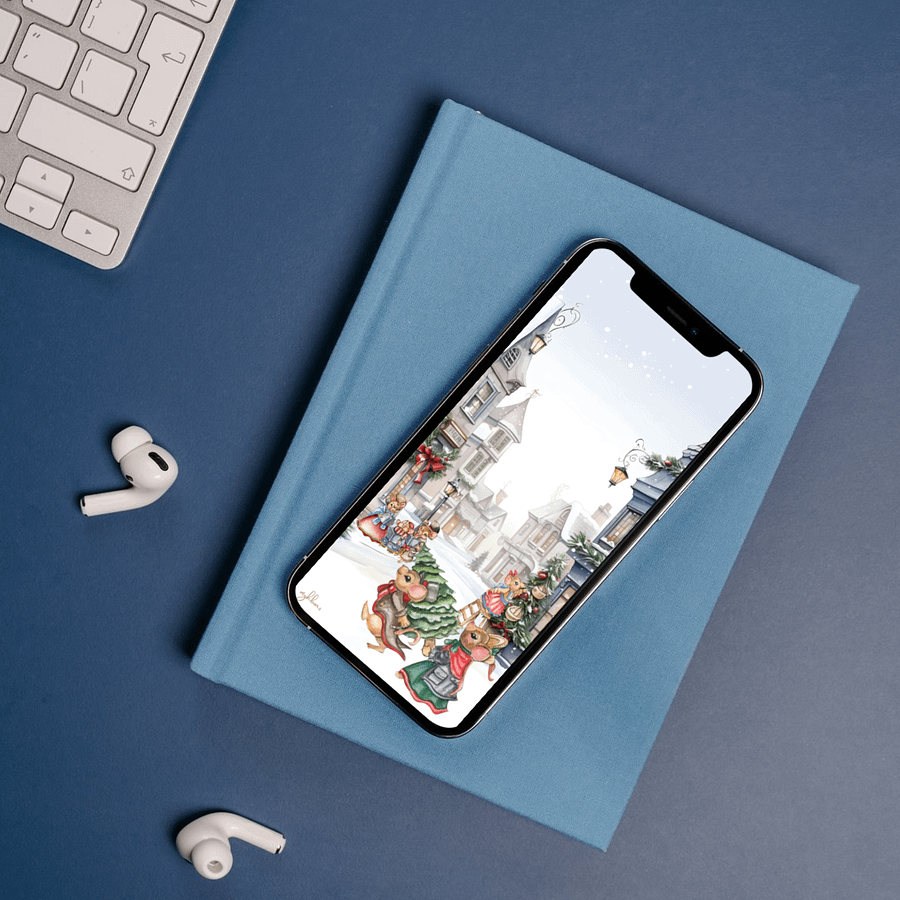 Prelude to Christmas Smartphone Digital Wallpaper | Festive Holiday Phone Background | Instant Download product image (9)