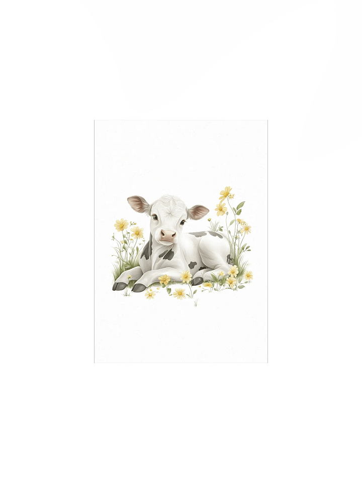 Holstein Cow in Yellow Wildflowers Farmhouse Nursery Print product image (2)