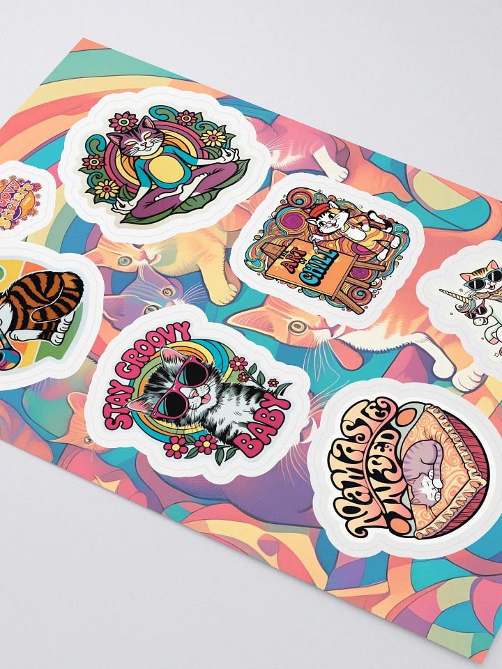 Psychedelic Kittens Kiss Cut Sticker Sheet product image (2)