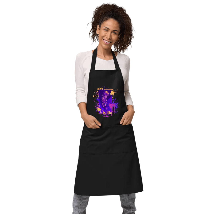 Organic Cotton Neon Jellyfish Art Apron product image (9)