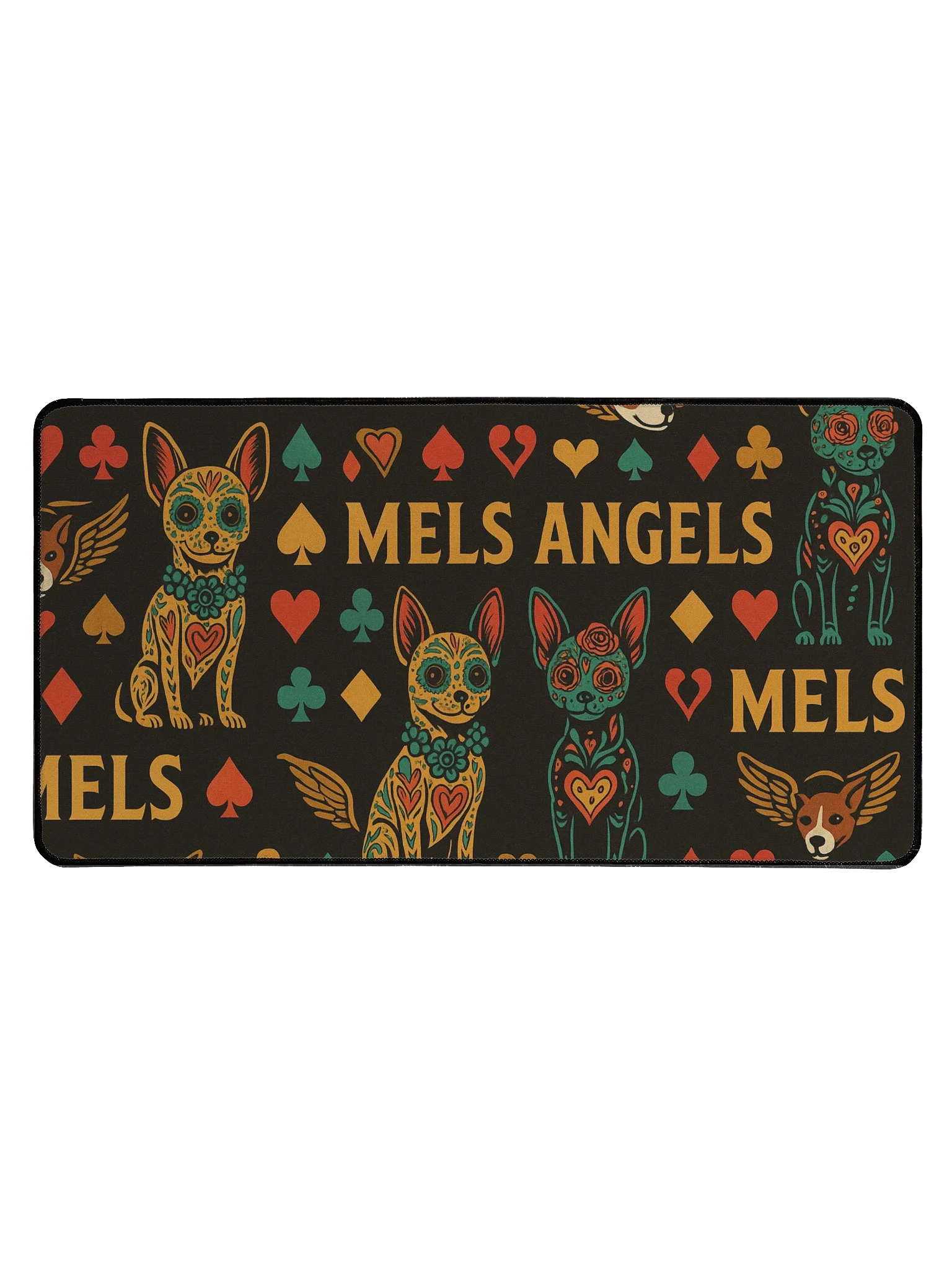 Mel’s Angels Dog Food Mat – Non-Slip, Waterproof Feeding Mat with Day of the Dog Design (15.5" x 31.5") product image (2)
