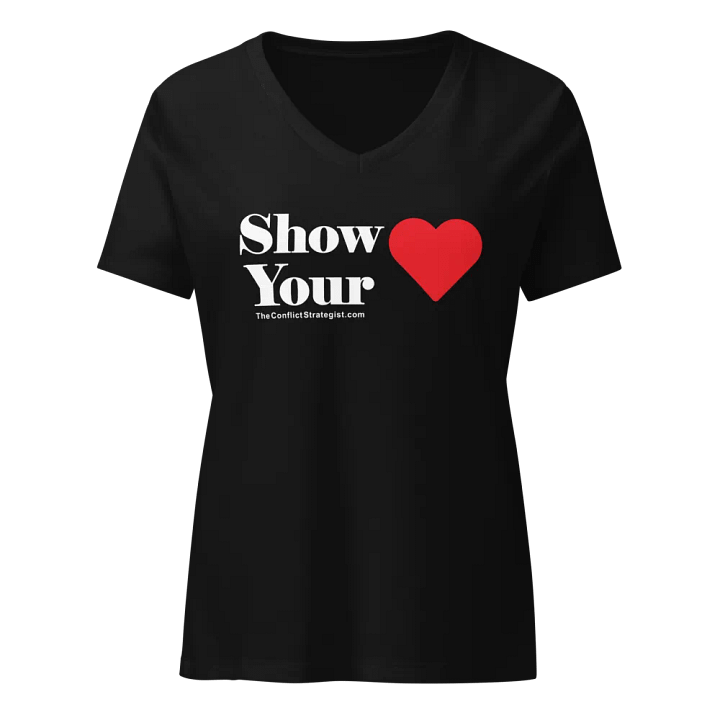Show Your Heart - Women's V-Neck T Shirt - Black product image (2)