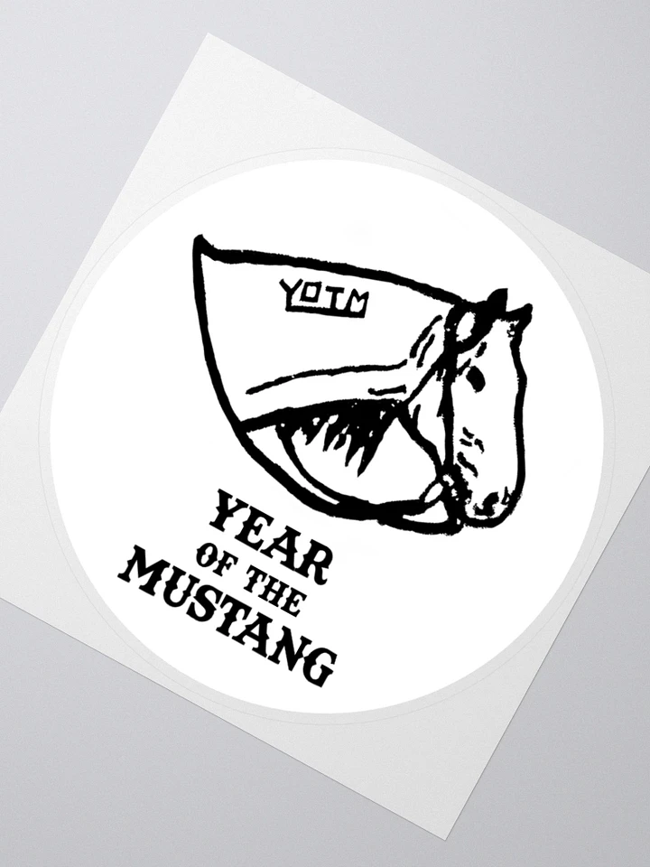 Year of the Mustang Logo Sticker (Black on White) product image (2)