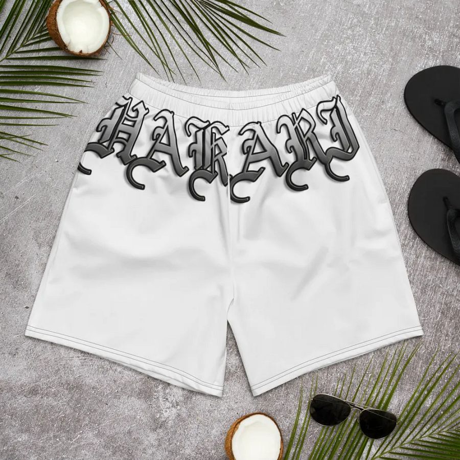Unisex Athletic Shorts white/black design product image (10)