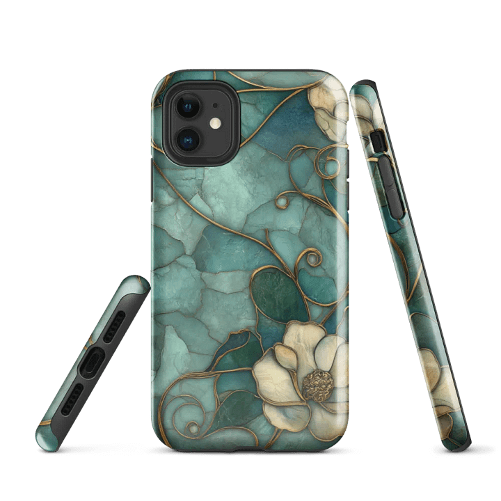 Golden Filigree Floral iPhone Tough Case product image (1)