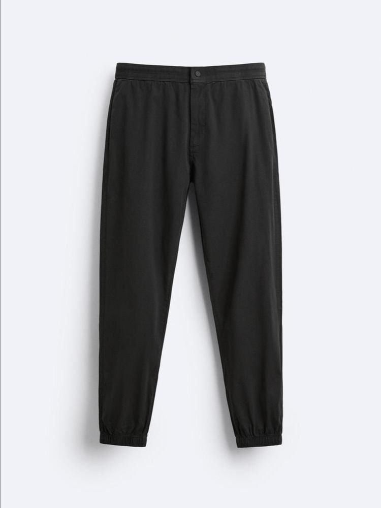 POPLIN JOGGER WAIST TROUSERS product image (1)