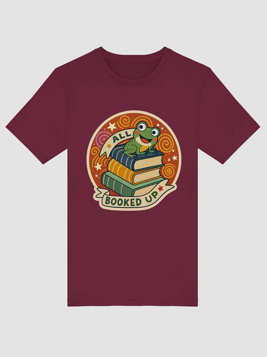 Whimsical Frog 'All Booked Up' T-Shirt product image (6)