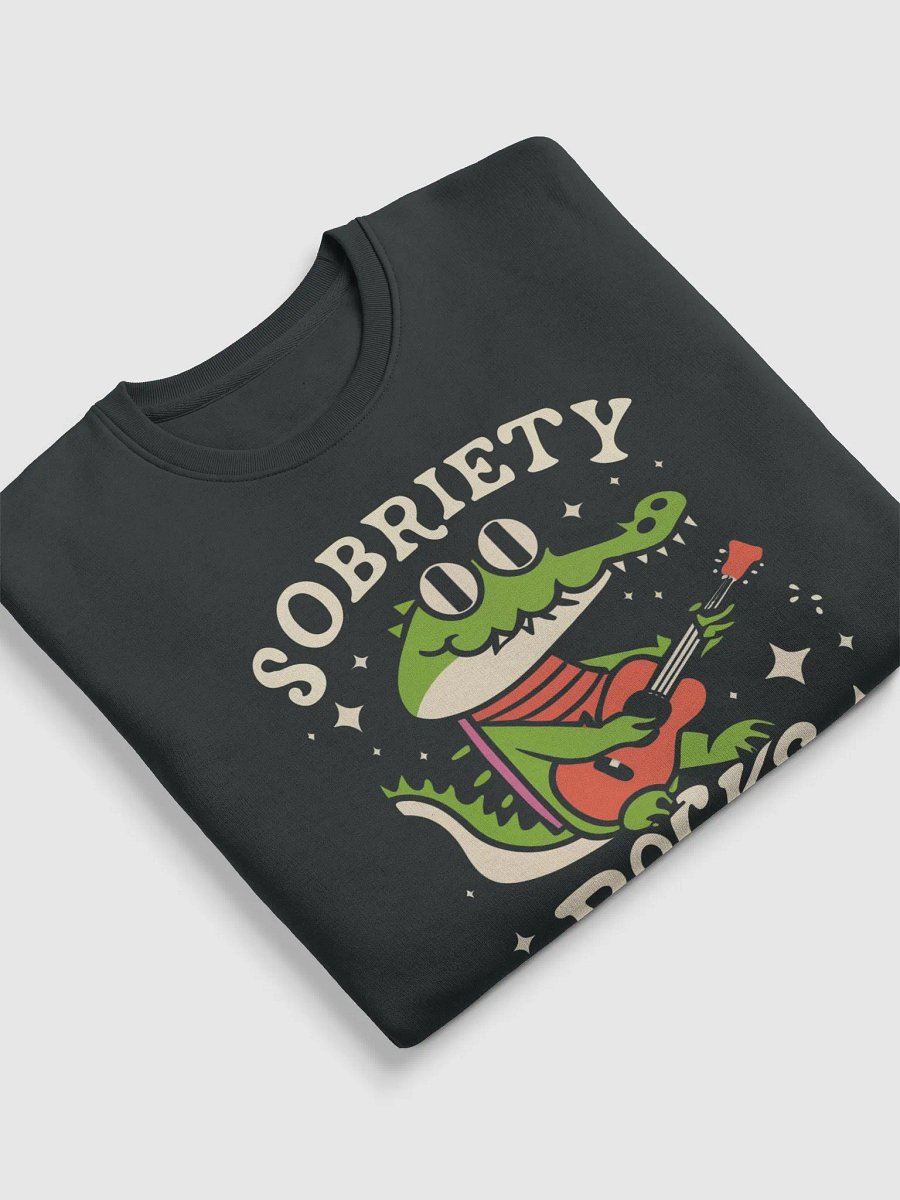 Sobriety Rocks Retro Crocodile Playing Guitar Sweater product image (10)