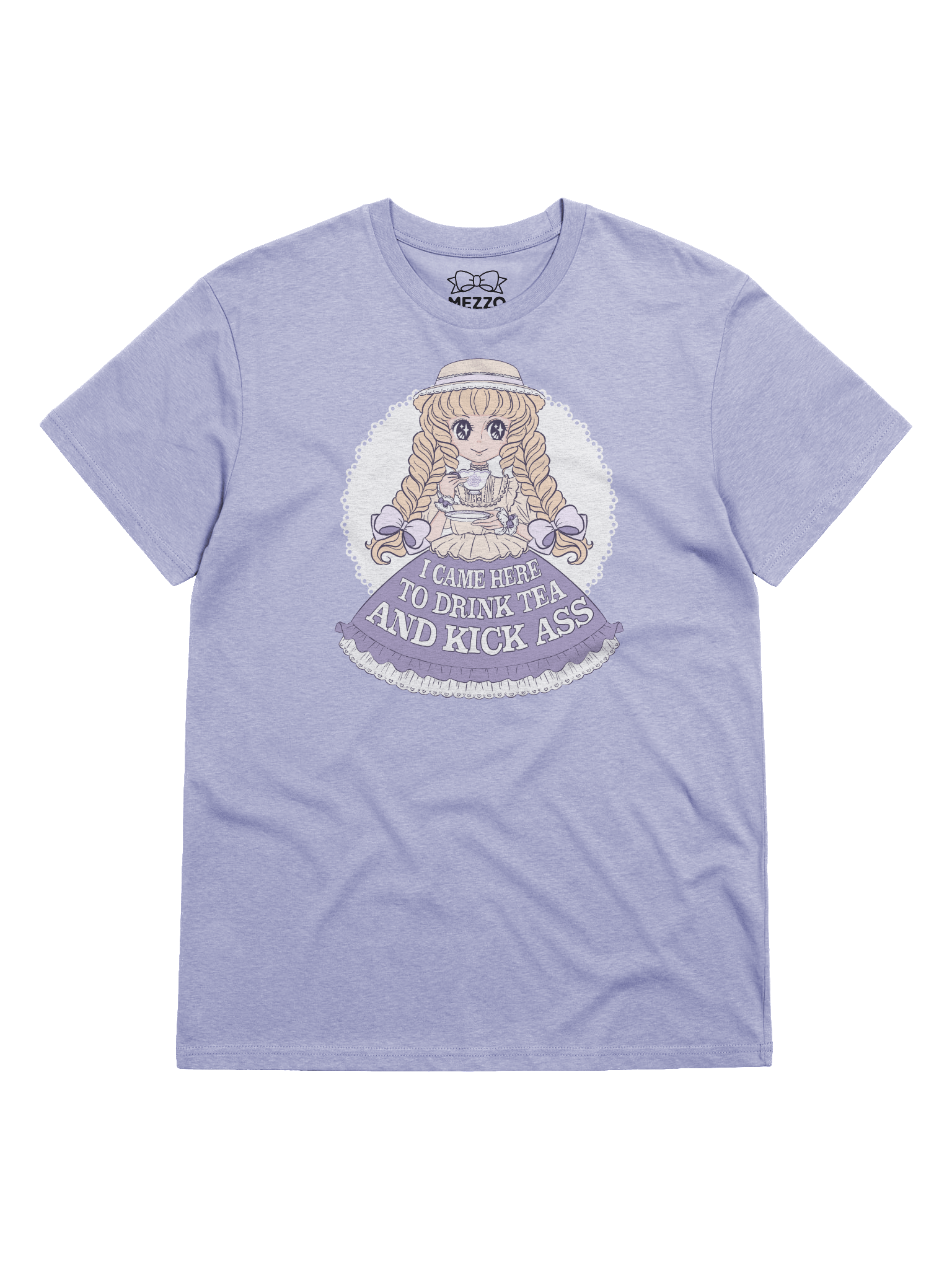 𝑬𝑼⧸𝑼𝑲 I Came Here to Drink Tea & Kick Ass (Country, Lavender) organic cotton t-shirt product image (1)