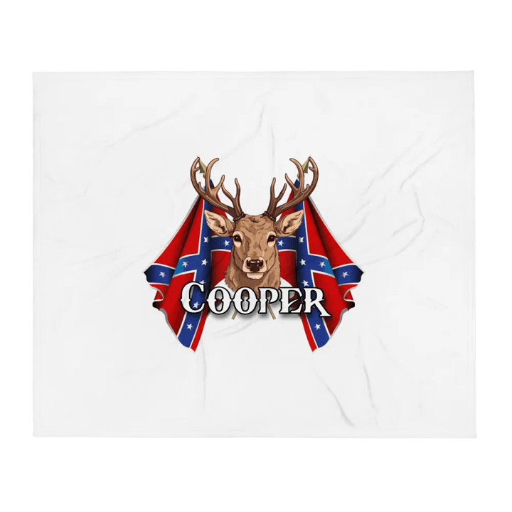 "Cooper" Last Name Rebel Redneck Deer - Throw Blanket product image (1)