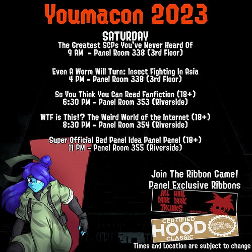 With the #Youmacon panel schedule out for panelists, we're finally able to showcase our upcoming panels.

We hope to see you ...