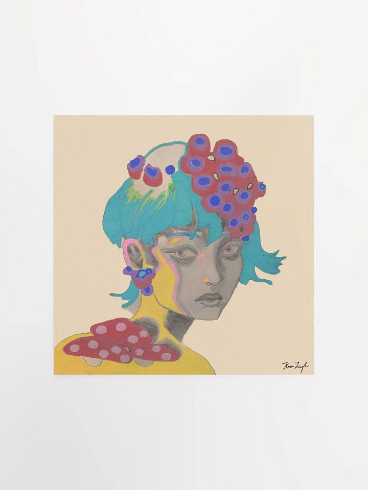The Girl With the Mushroom Earring Square Matte Print product image (3)