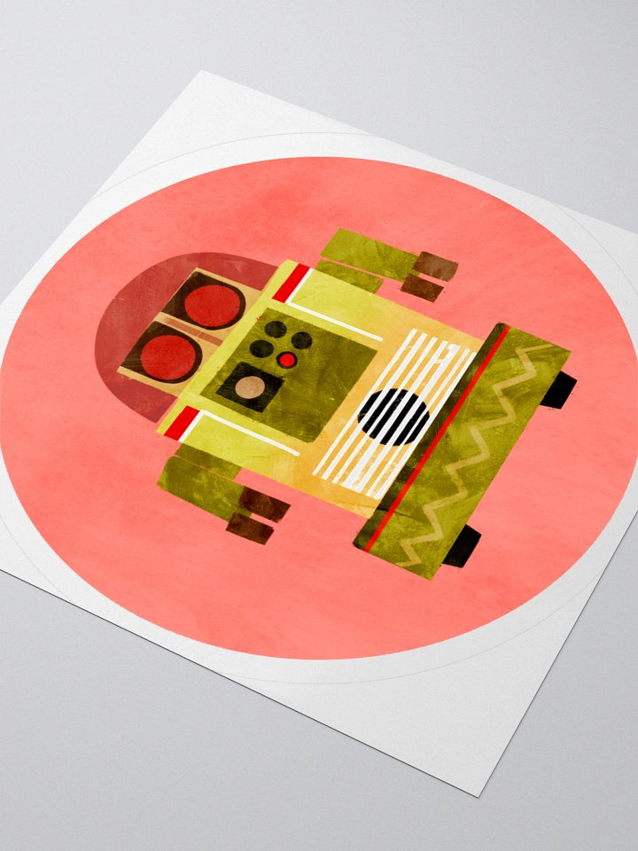 Roller-Egg the Atomic Robot - Round Stickers product image (1)