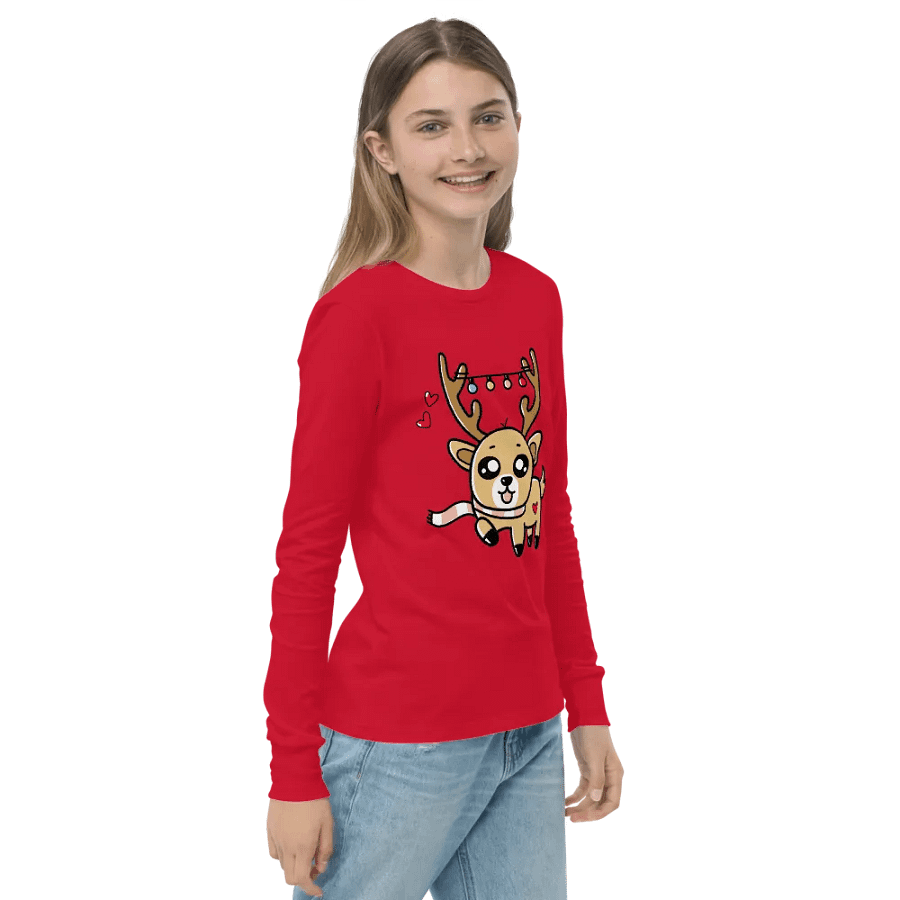 Festive Reindeer Christmas Long Sleeve Tee product image (4)