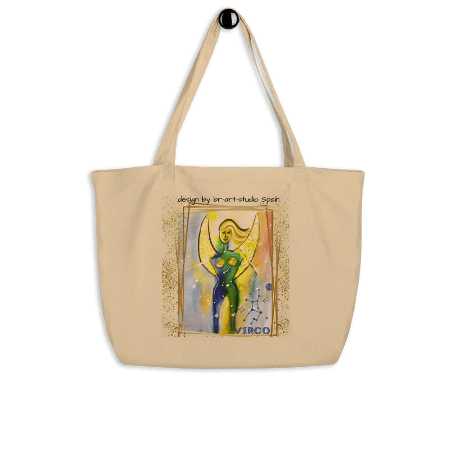 zodiac sign Virgo with constellation, original painting printed on tote bag product image (4)