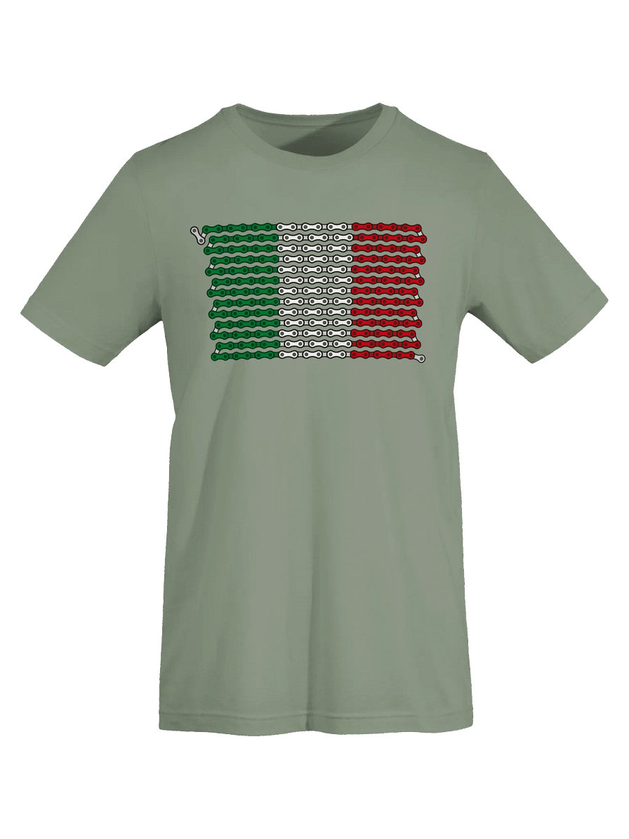 Italy Bike Chain Flag on Dark Color Supersoft Tee product image (3)