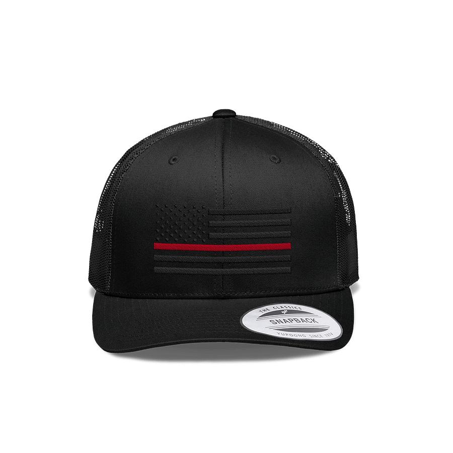 Thin Red Line Blackout American Flag Hat product image (1)