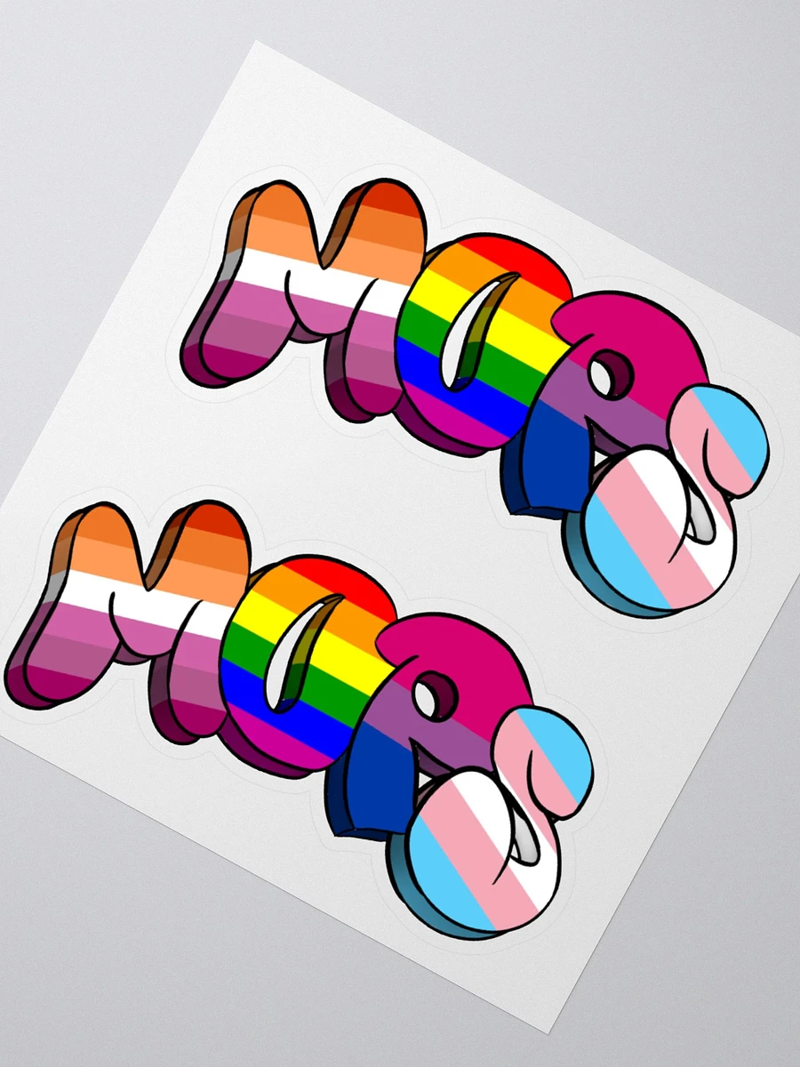 MopsBot Pride Text Stickers - White product image (6)