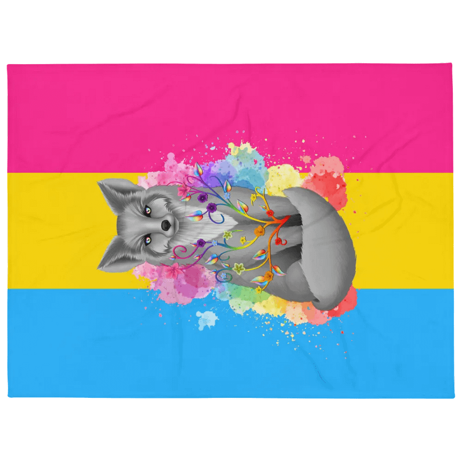 Pansexual Pride Fox Blanket (2023) product image (1)